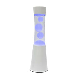Lampe à lave - Fisura – Lampe à lave LED 7 couleurs. Lampe à effet relaxant. Lampe changeante de couleur. Base blanche. 30x9x9 cm.