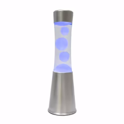 Lampe à lave - Fisura – Lampe à lave LED 7 couleurs. Lampe à effet relaxant. Lampe changeante de couleur. Base argent. 30x9x9 ...
