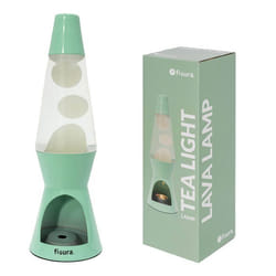 Lampe à lave - Fisura – Lampe à lave avec bougie sans électricité - Menthe et blanc - Cadeau original. 29 x 85 (Bougie non