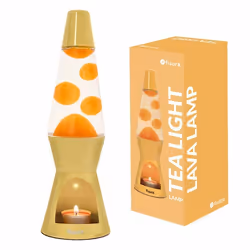 Lampe à lave - Fisura – Lampe à lave avec bougie sans électricité jaune - Cadeau original. 29 x 85 (Bougie non incluse)