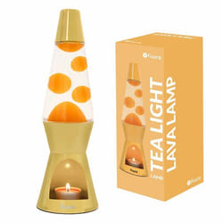 Lampe à lave - Fisura – Lampe à lave avec bougie sans électricité jaune - Cadeau original. 29 x 85 (Bougie non incluse)