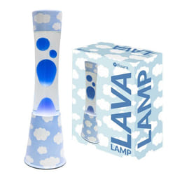 Lampe à lave - FISURA - Lampe à lave Nuages. Base bleue et lave bleue. Avec ampoule de rechange. 11 x 11 x 395 cm