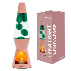 Lampe à lave - FISURA – Lampe à lave avec bougie sans électricité - Rose et vert -Cadeau original. 29 x 85 (Bougie non incluse)