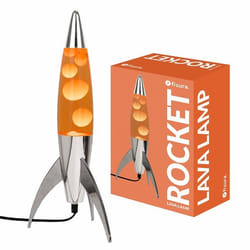Lampe à lave - FISURA - Lampe à lave orange rocket. Liquide orange et lave orange. Ampoule de rechange. 20 x 20 x 45 cm.