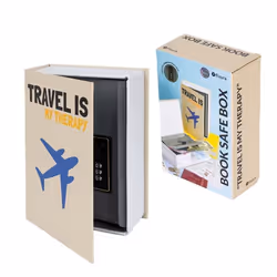 Tirelire - Fisura - Coffre-fort livre secret diary - Serrure à combinaison - 115 x 5 x 18 cm - Beige