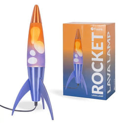 Lampe à lave - Fisura - Lampe à lave bleue dégradée rocket. Bouteille dégradé et lave blanc. Ampoule de rechange. 20 x 20 x 45 cm
