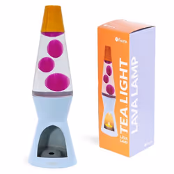 Lampe à lave - Fisura - Lampe à lave avec bougie sans électricité orange rose et bleu. 29 x 85 (Bougie non incluse)