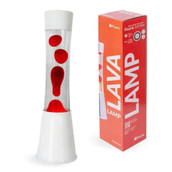 Lampe à lave - Fisura- Lampe à lave rouge. Base blanche et lave rouge. Système de sécurité unique. 11 x 11 x 395 cm