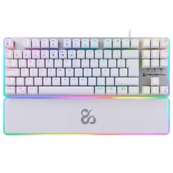 Newskill Gaming Gungnyr TKL Pro Ivory, Avec fil, USB, Contacteur de touche opto-mécanique, QWERTY, LED RGB, Blanc