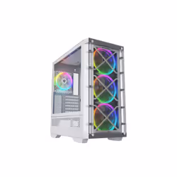Nfortec DRACO X, Midi Tower, PC, Blanc, ATX, EATX, ITX, micro ATX, Acier, Verre trempé, Multi
