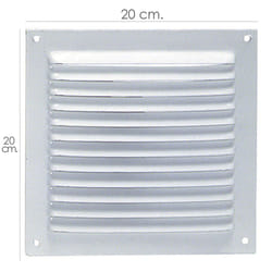 Grille de ventilation à visser 20x20 cm. Laqué Blanc
