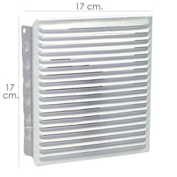 Grille de ventilation encastrée 17x17 cm. Laqué Blanc