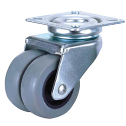Roulette Domestique Double Polyamide Gris Platine 50mm