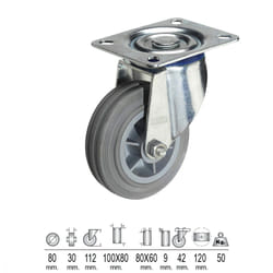 Wolfpack 11110835 roulette de meuble 8 cm