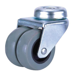 Roue Domestique Double Polyamide Gris Traversant 50mm