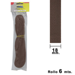 Ruban adhésif marron Wolfpack 18 mm. Rouleau 6 Mètres