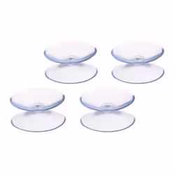 Double ventouse transparente (Blister 4 pièces) - Diamètre : 30 mm. - Transparent - Blister 4 unités