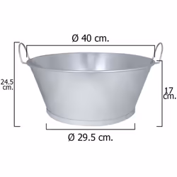 Bassine galvanisée 16" - Mesure : 40x17 cm. - Capacité : 14 litres. - Fabriquée avec un matériau d?excellente qualité. - Arti ...