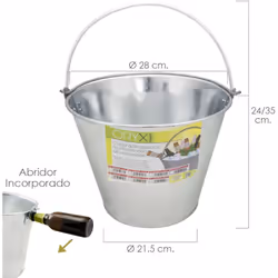 Seau galvanisé conique 12 - Dimensions : 30.0x23cm. - Capacité : 10 litres. - Haute résistance et durabilité.