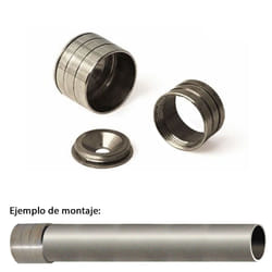 Support de barre d'armoire murale ø 12 mm. Bouchon en laiton nickelé (chrome)