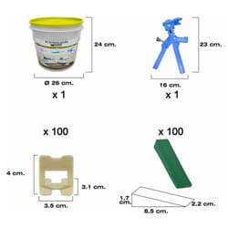 Wolfpack - Kit de nivellement pour carreleur (Pistolet, cales et cales)