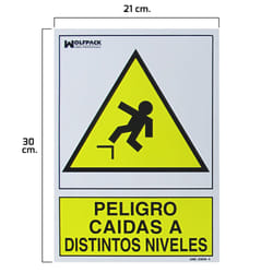 Affiche Danger tombe à différents niveaux 30x21
