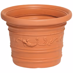 Macetero terracota resina redondo - Medida boca: Ø 40 cm. - Medida base: Ø 27 cm. - Altura: 30 cm. - Peso: 1.1 kg. - Capacida ...