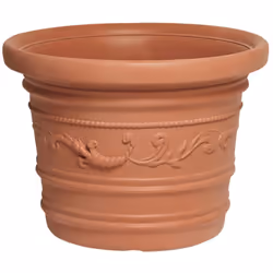 Macetero terracota resina redondo - Medida boca: Ø 50 cm. - Medida base: Ø 35 cm. - Altura: 38 cm. - Peso: 1.8 kg. - Capacida ...