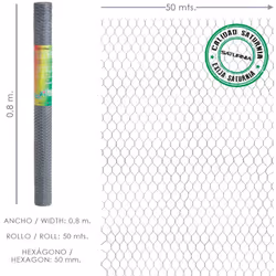 Grillage triple torsion usage domestique - Mesures :  > Taille de la maille/de l?inter-axe : 50 mm.   > Hauteur : 80 cm.  ...