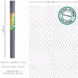 Grillage triple torsion usage domestique - Mesures :  > Taille de la maille/de l?inter-axe : 50 mm.   > Hauteur : 150 cm. ...