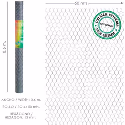 Grillage triple torsion usage domestique - Mesures :  > Taille de la maille/de l?inter-axe : 13 mm.   > Hauteur : 60 cm.  ...