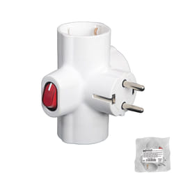 Adaptateur/Voleur Triple Schuko 16 a 250v Avec Interrupteur