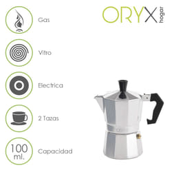Oryx - Cafetière en aluminium 2 tasses (100 ml.) Classique