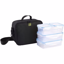 Bolsa Transporte Isotermica Isotermica Porta Alimentos - Incluye 4 Recipientes Hermeticos (2 x 800 ml + 2 x 400 ml.) - Caract ...