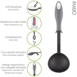 Oryx - Louche de Cuisine en Nylon avec Manche Caoutchouté Anti-Goutte 32 x 9,8 cm.