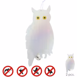 Buho Espantapajaros Reflectante Para Colgar Con 2 Cascabeles (2 Piezas) - Medida: 42x21 cm. - realizado en plástico reflector ...