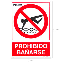 Affiche Baignade Interdite 30x21 cm.