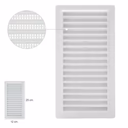 Grille Encastrée En Plastique Avec Filet Arrière 25x12 cm.