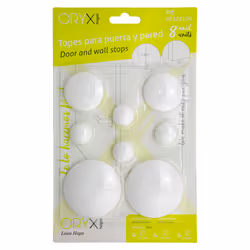 Oryx - Butées Adhésives pour Murs/Portes/Fenêtres/Meubles 2 x ø 60 mm./2 x 40 mm./4x22mm. (Blister 8 pièces)