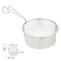 Panier à Frites En Acier Inoxydable Avec Anse Ø 18 cm.