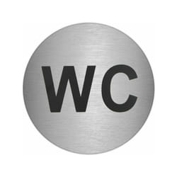 Plaque Adhésive 'wc' Inox ø 7 cm.
