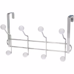 Perchero Metalico Para Puerta 4/8 Ganchos. Terminacion Blanca. - Perchero para puertas con 8 ganchos individuales o 4 ganchos ...