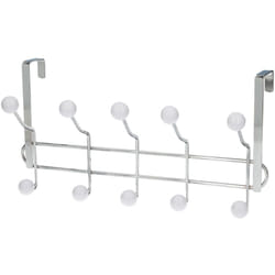 Perchero Metalico Para Puerta 5/10 Ganchos. Terminacion Blanca.