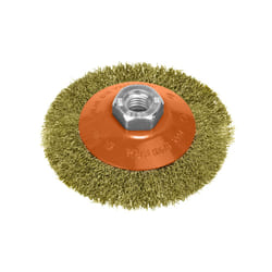Brosse Oblique Acier Laiton Ø 100 mm. Filetage M14/fil Ø 0,30 mm.