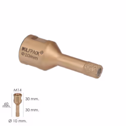 Wolfpack - Couronne diamantée M14 ø 10 mm. coupe à sec
