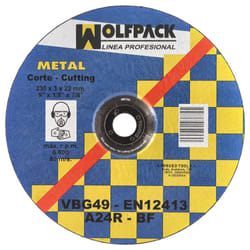 Disque à tronçonner abrasif en métal 230x3,2x22 mm.