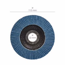 Disque en feuille de papier abrasif au zirconium ø 115x22 mm. 60 grains