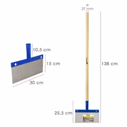 Grattoir plafond/sol 300x150 mm. Avec manche en bois 1200 mm.