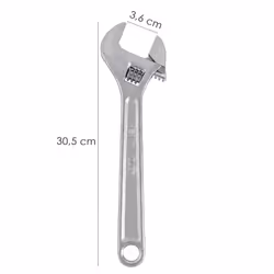 Clé moletée ajustable de 12 po