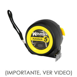 Wolfpack - Flexomètre Autolock Avec Frein Automatique 5 Mètres Ruban 25 mm. Magnétique